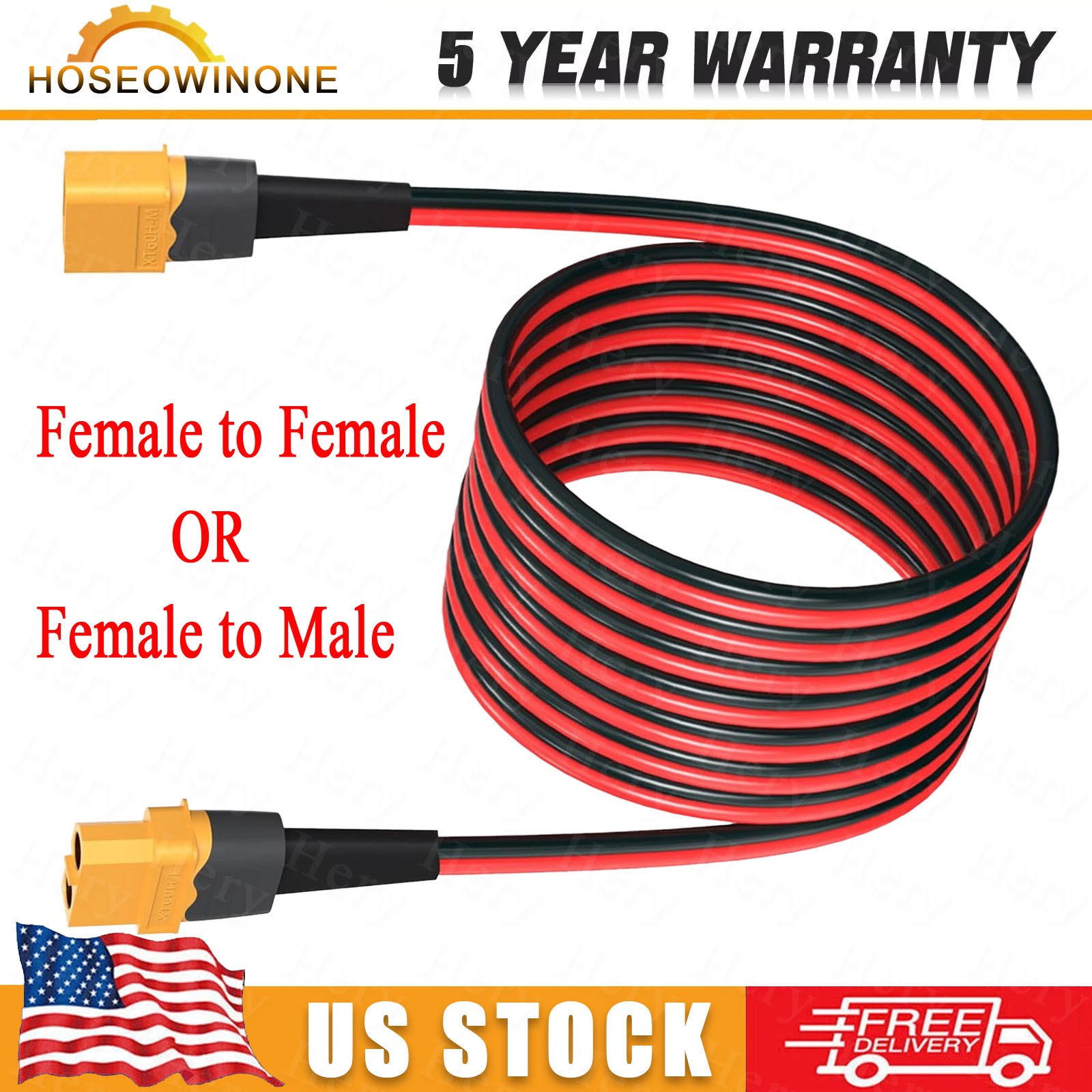 10 AWG XT60 Male Female to XT60 Female Male Connector Adapter RC Battery Cable