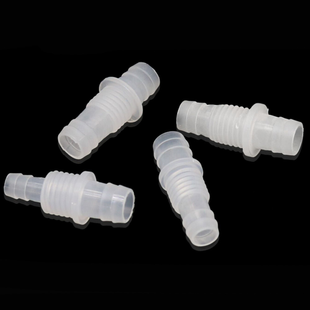 Plastic Bulkhead Connector Straight Barbed Threaded Fitting & Nut Inlet Outlet