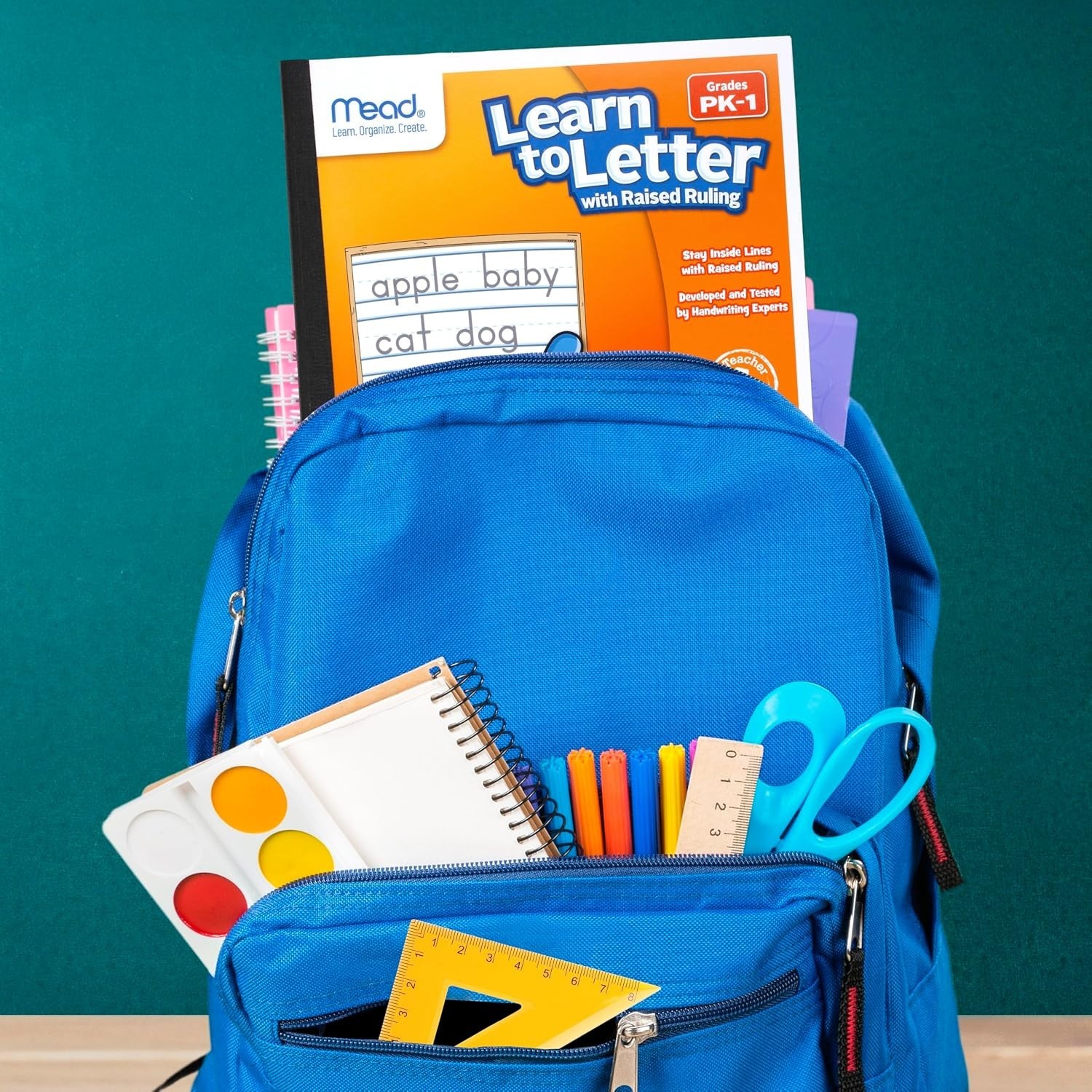 Raised Ruling Writing Pads, 4 Pack, Perfect for PK-1 Students, 40 Sheets Each