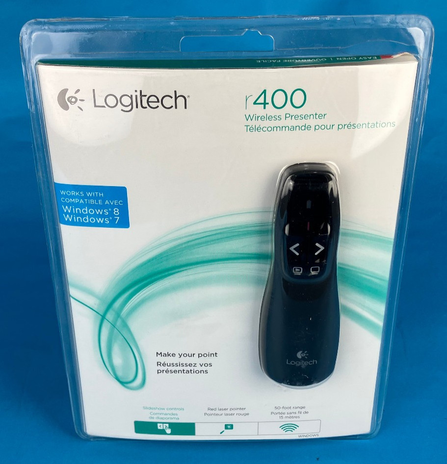 NEW Logitech r400 Wireless Presenter Laser pointer Wireless 50 ft Range