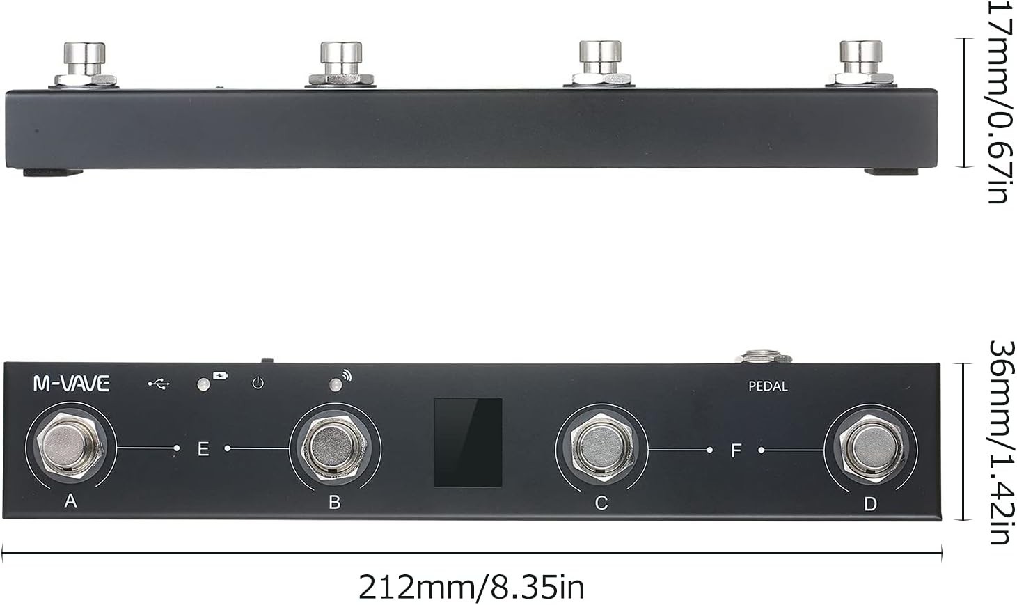 Rechargeable MIDI Foot Controller - Bluetooth Connectivity & Intuitive Display