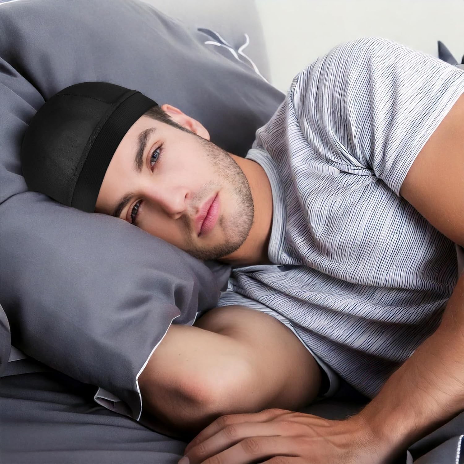 3 Pcs Satin Wave Cap for Men Women, Silky Durag with Wide Band for Sleeping, 360