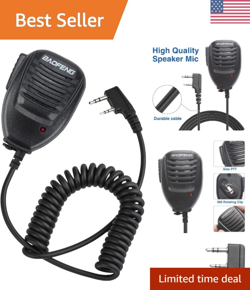 Sleek Auxiliary Two-Way Radio Speaker with Handheld Mic for Video Conferencing