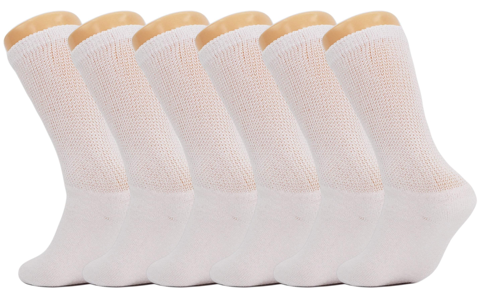 Diabetic Crew Socks for Men 6 Pairs Loose Fit Non-Binding Padded Sole Size 9-15