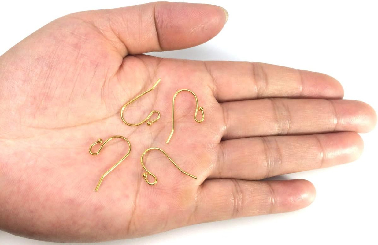 Gold Plated Fish Hook Earring Wires 50PCS