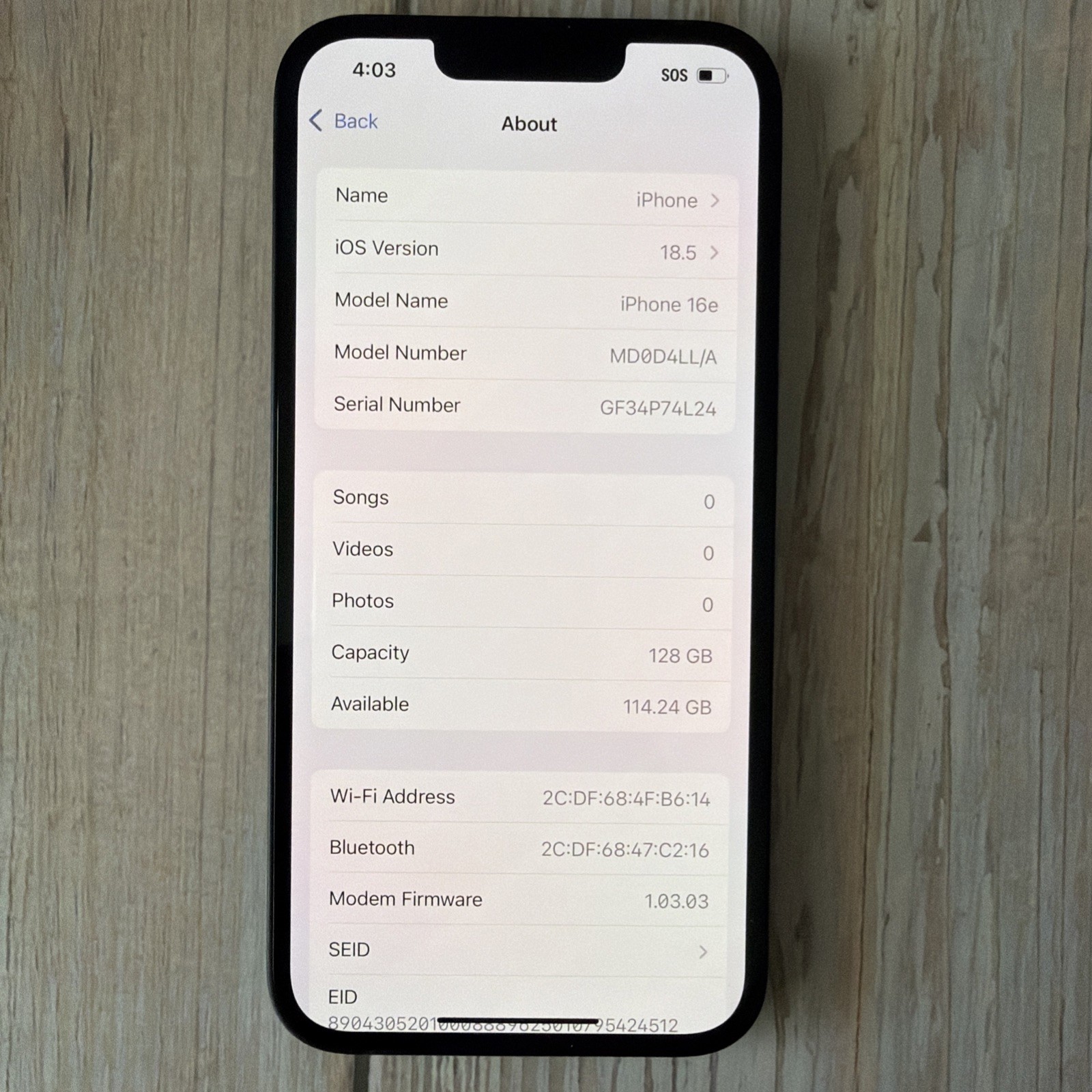 Apple iPhone 16e 128GB Carrier Locked (Cricket) - OPEN BOX