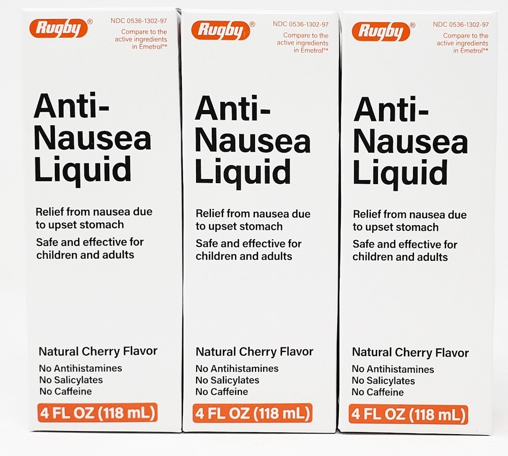 Rugby Anti Nausea Liquid -4 fl oz -3 Pack -Expiration Date 03-2026