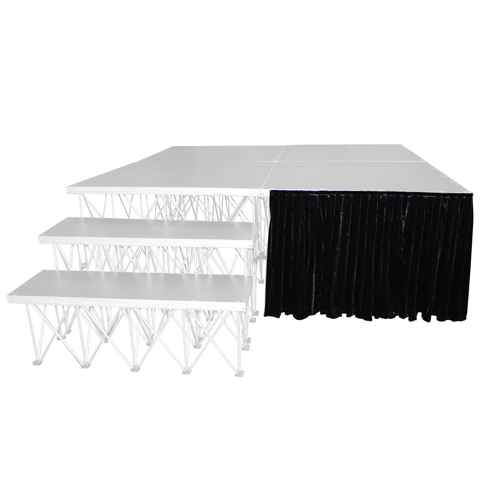 ProX XSQ-SKIRT24 24" 8FT Width Black Portable Platform Stage Skirt