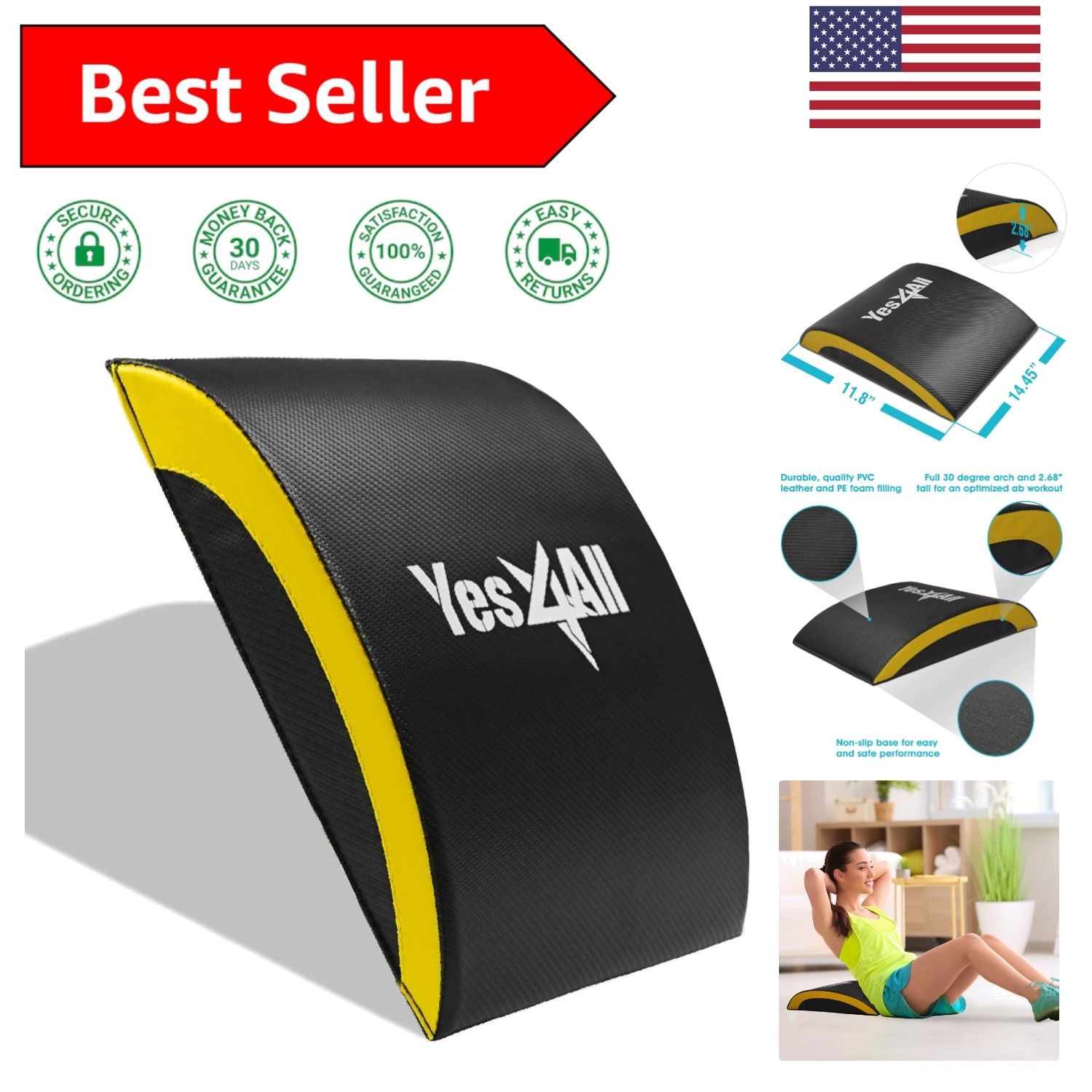 Lightweight Foldable Mat for Safe Sit-Ups & Back Stretching – Home Gym Essential