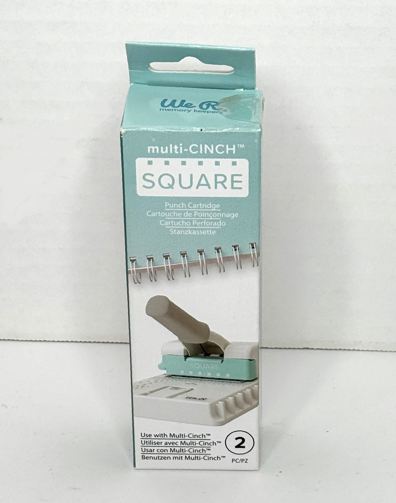 New We R Makers - Multi Cinch Collection - SQUARE Punch Cartridge Open Box