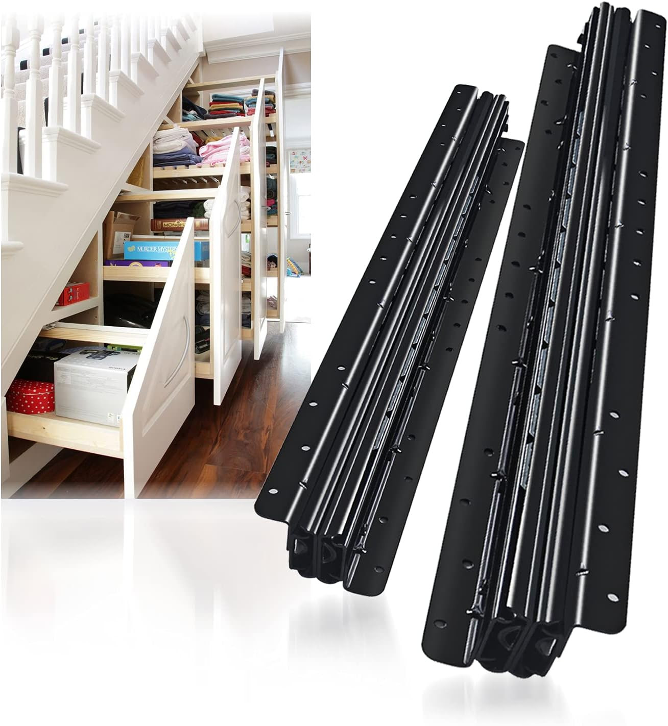 Heavy-Duty Undermount Drawer Slides, Full Extension, 16 Inch, 250 lb Capacity
