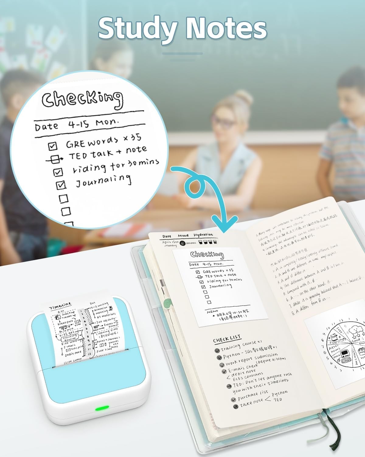 Phomemo Sticker Printer - Printpods Mini Printer with Stickers, Print Pod Xmas