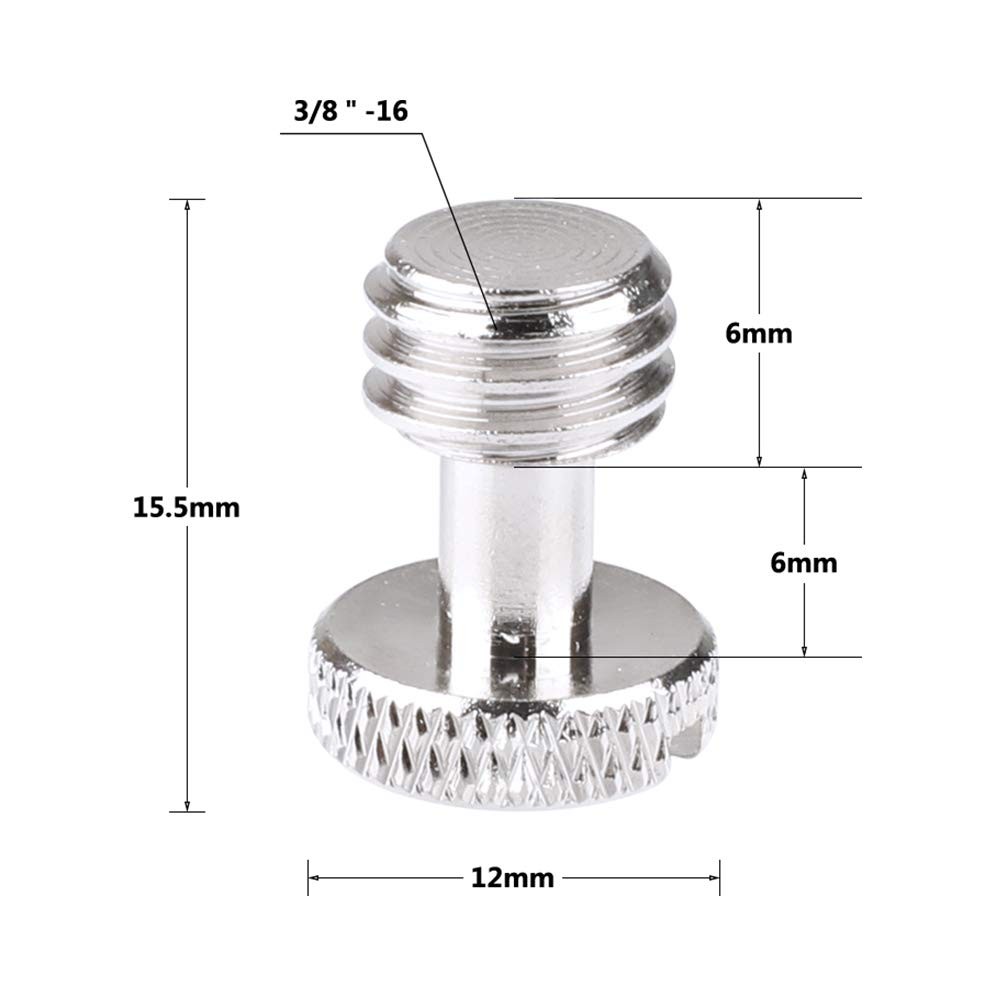 2 PCS 3/8"-16 Slotted Screw Fits Camera Quick Release Plate Accessory 2026