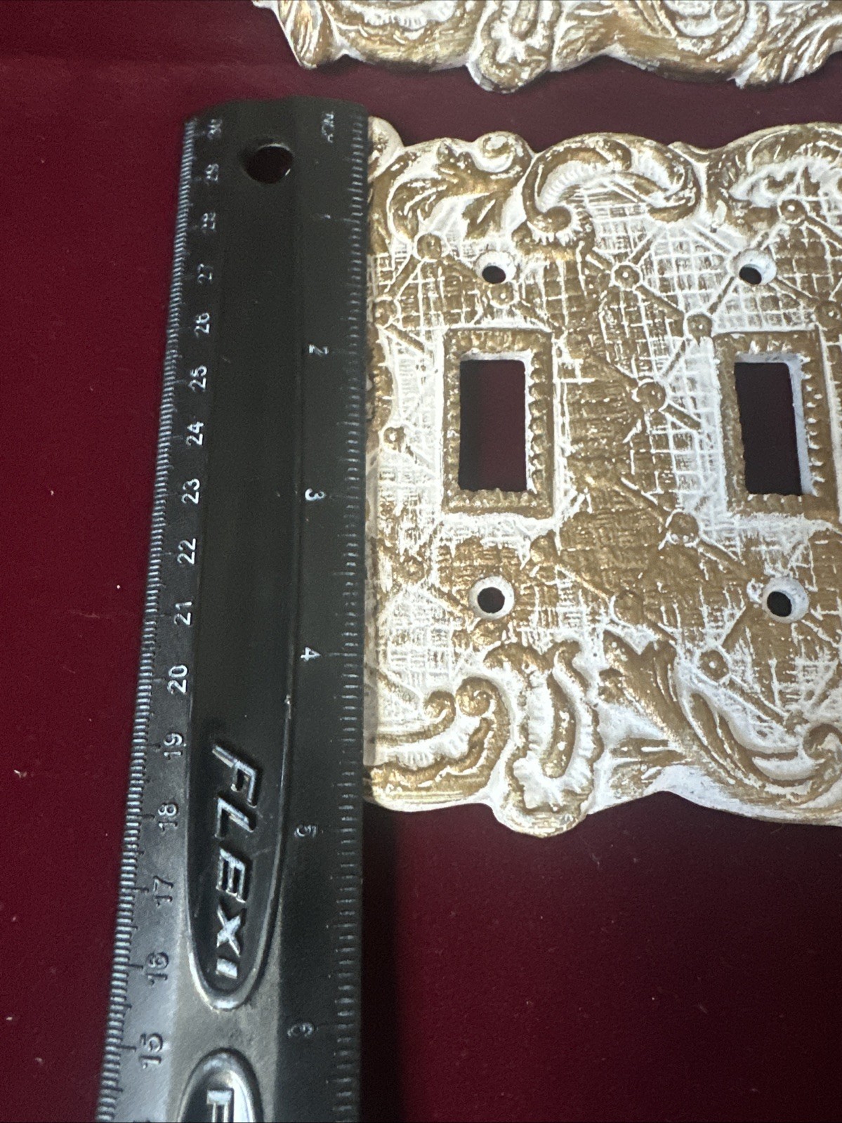 Vtg 5x5 Porcelain Double Switch Plate Lot 4 Ornate Victorian Shabby Chic Japan