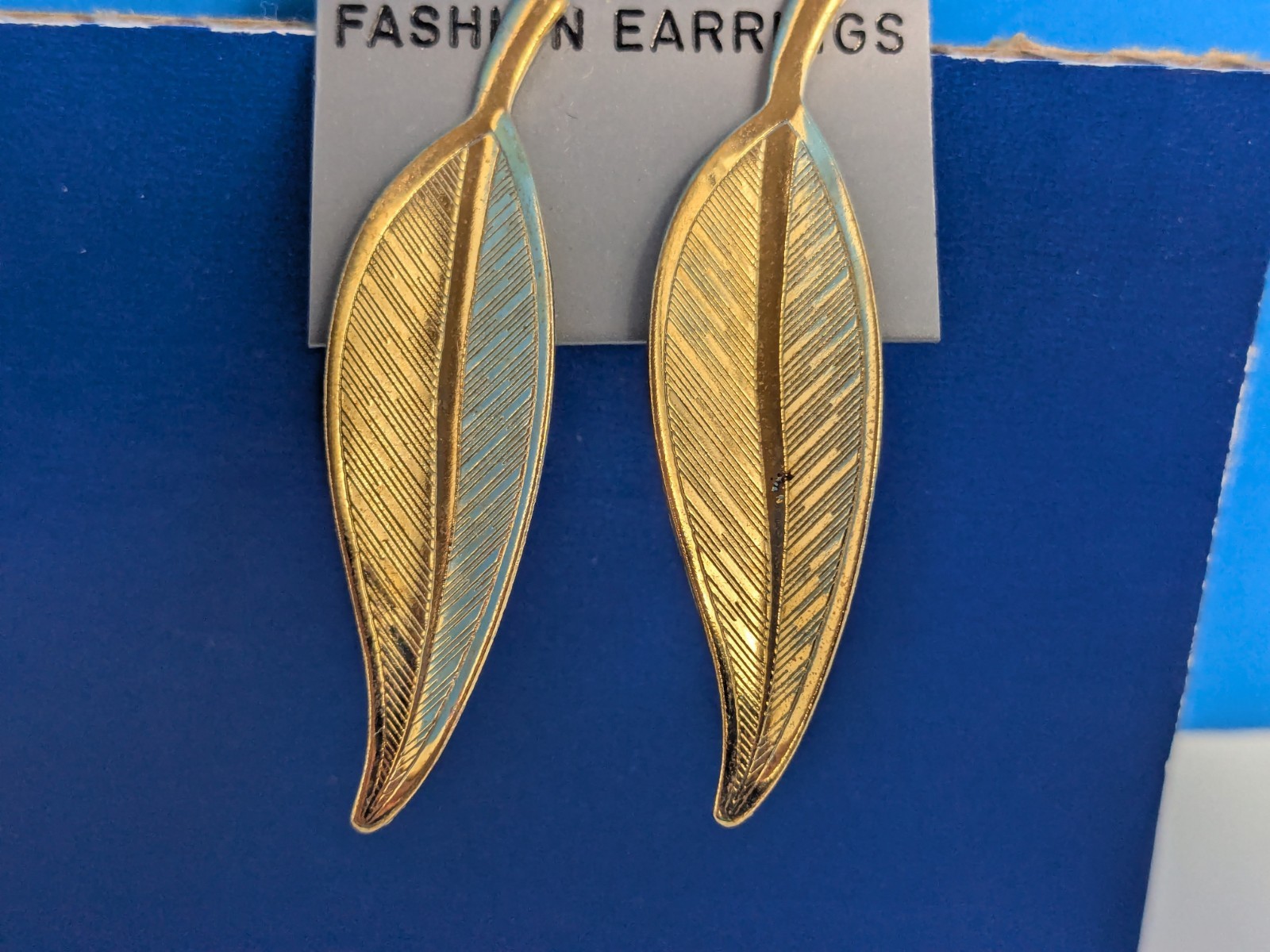 Leaf Leaves Tree Plant Lanceolate Vintage 80s Earrings