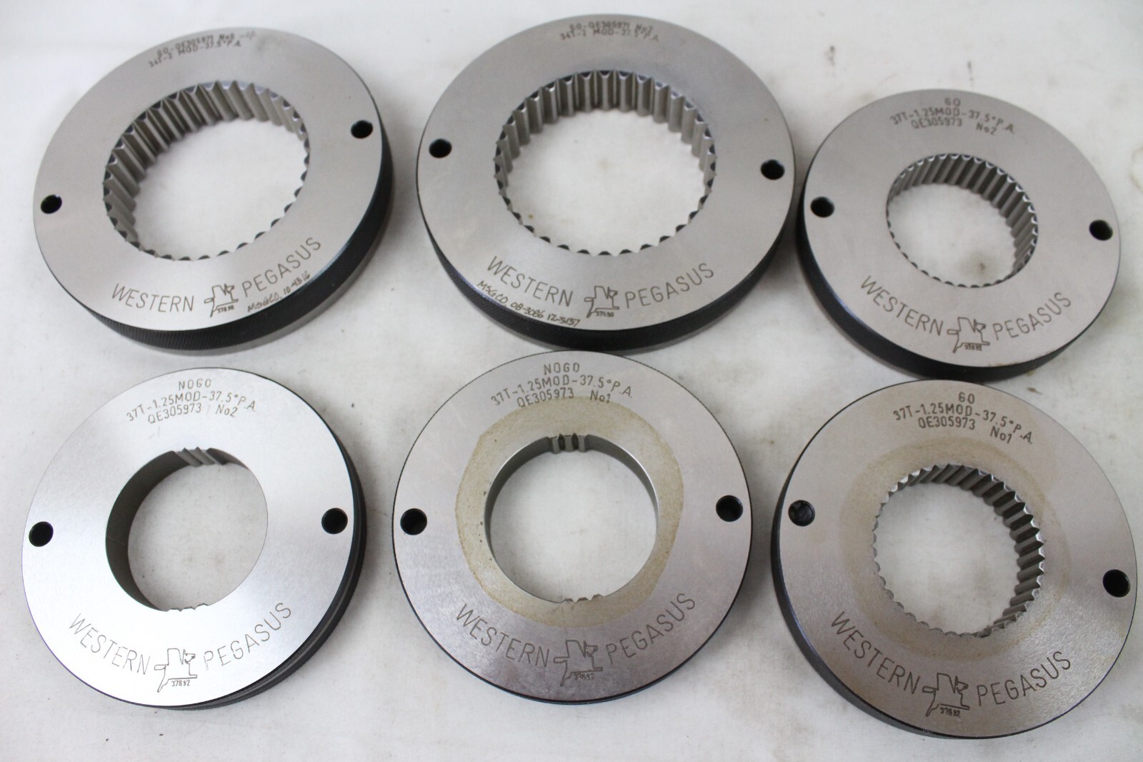 6 Western Pegasus 37T-1 1.25MOD GO Ring Gauge Lot GO-QE305971 MOD-37.5 NOGO