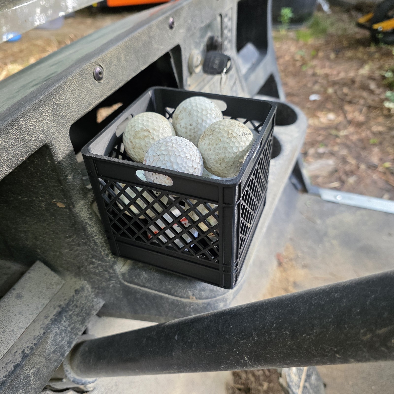 Golf Cart Cup Holder Storage Basket | Milk Crate Organizer | Golf Ball Holder