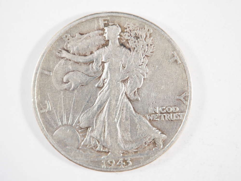 1943 P Walking Liberty Half Dollar 90% Silver Extra Fine (XF) - SKU 205USHD