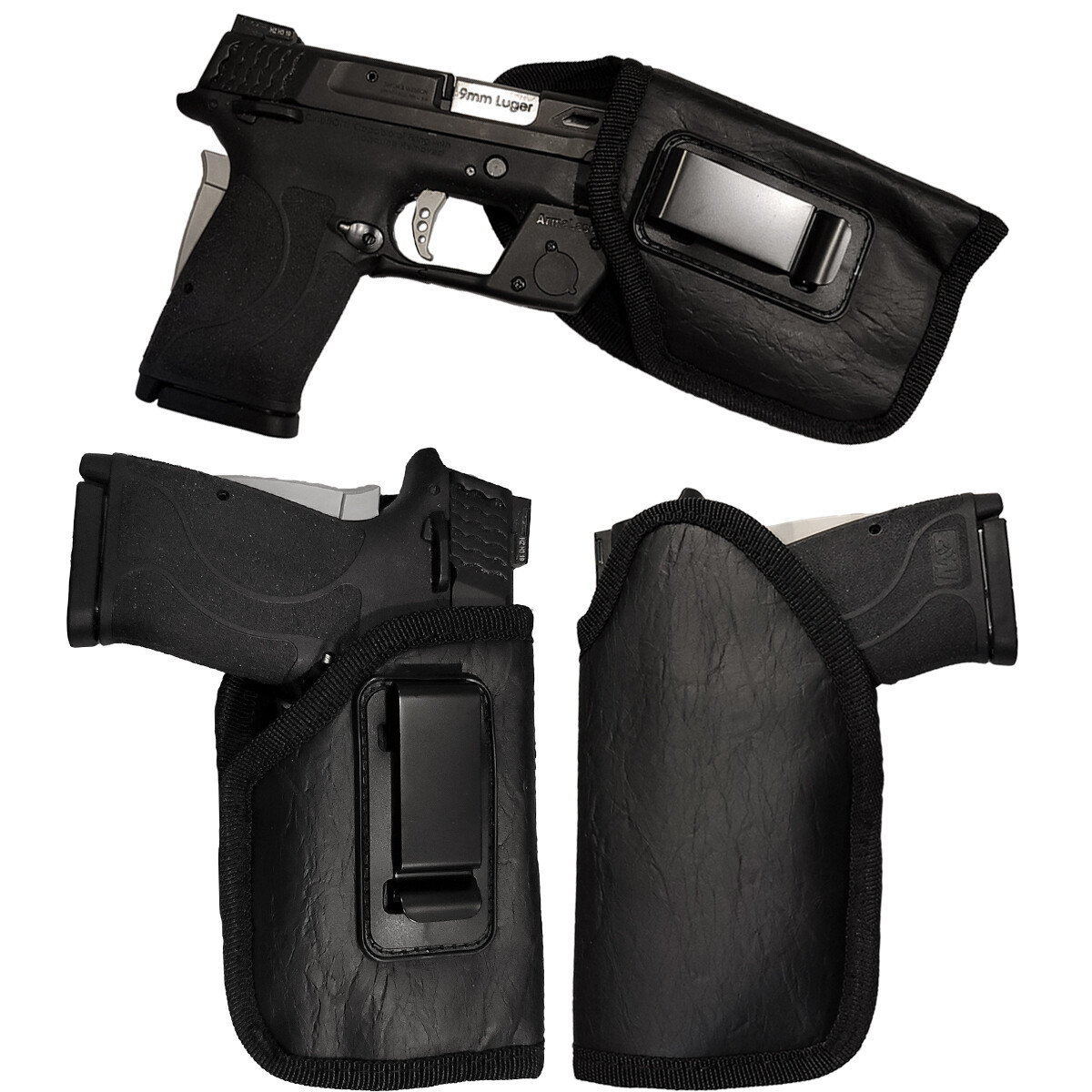Inside Waist Band IWB RH Holster for Concealed Carry for Compact Pistols w/Laser