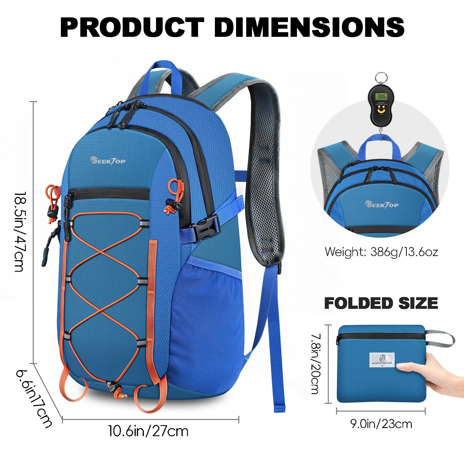 Seektop 20L Foldable Waterproof Hiking Backpack, Ultralight Small Lightweight...