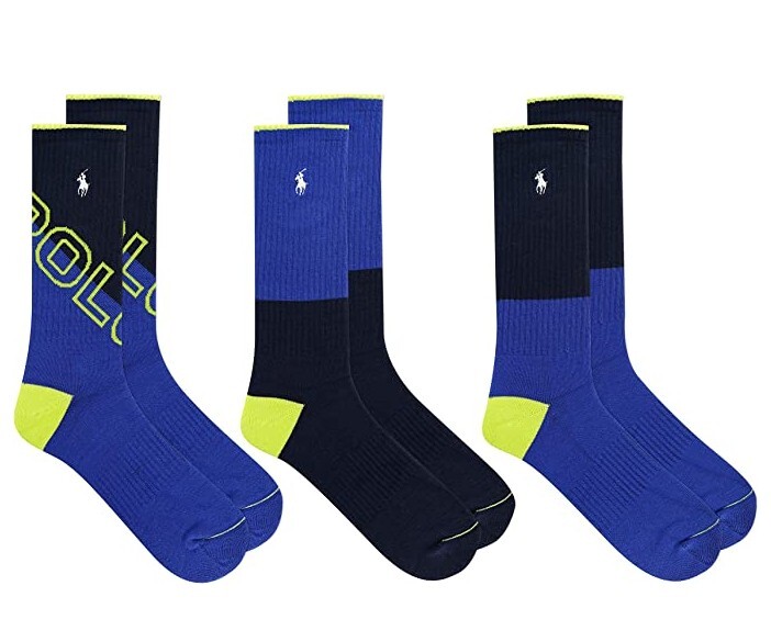 Polo Ralph Lauren Tonal Bright Crew Socks 3pk – Assorted Color (Size 10-13)