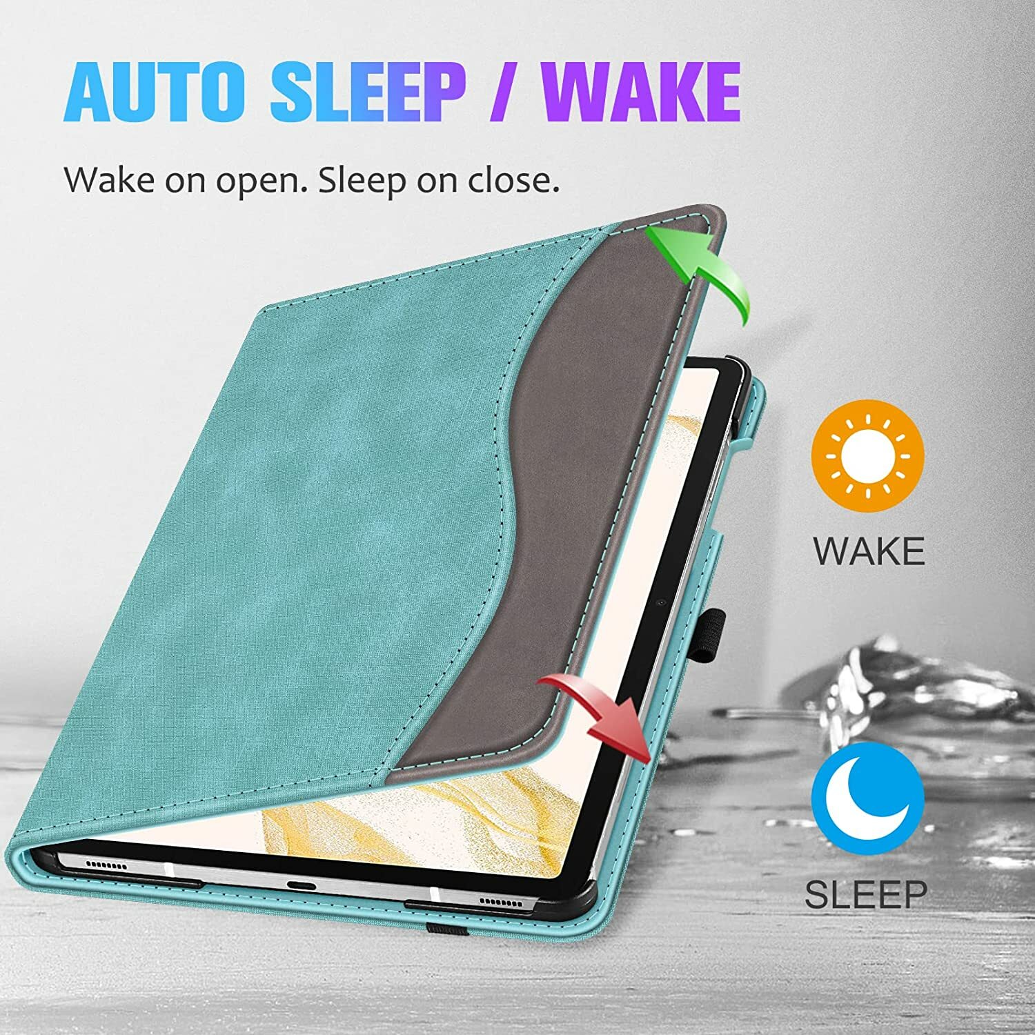 Case for Samsung Galaxy Tab S8 Plus/S7 Plus/S7 FE Multi-Angle Protective Cover