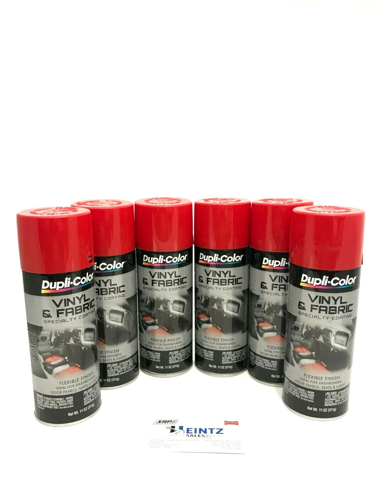 Duplicolor HVP100(6pack) Vinyl & Fabric Spray- Upholstery- Red 11oz. Aerosol