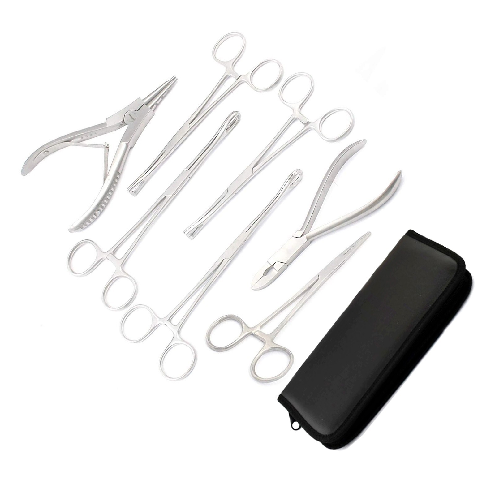 Premium German Set of 7 Body Piercing Instruments Kit Tools Pennington Forceps