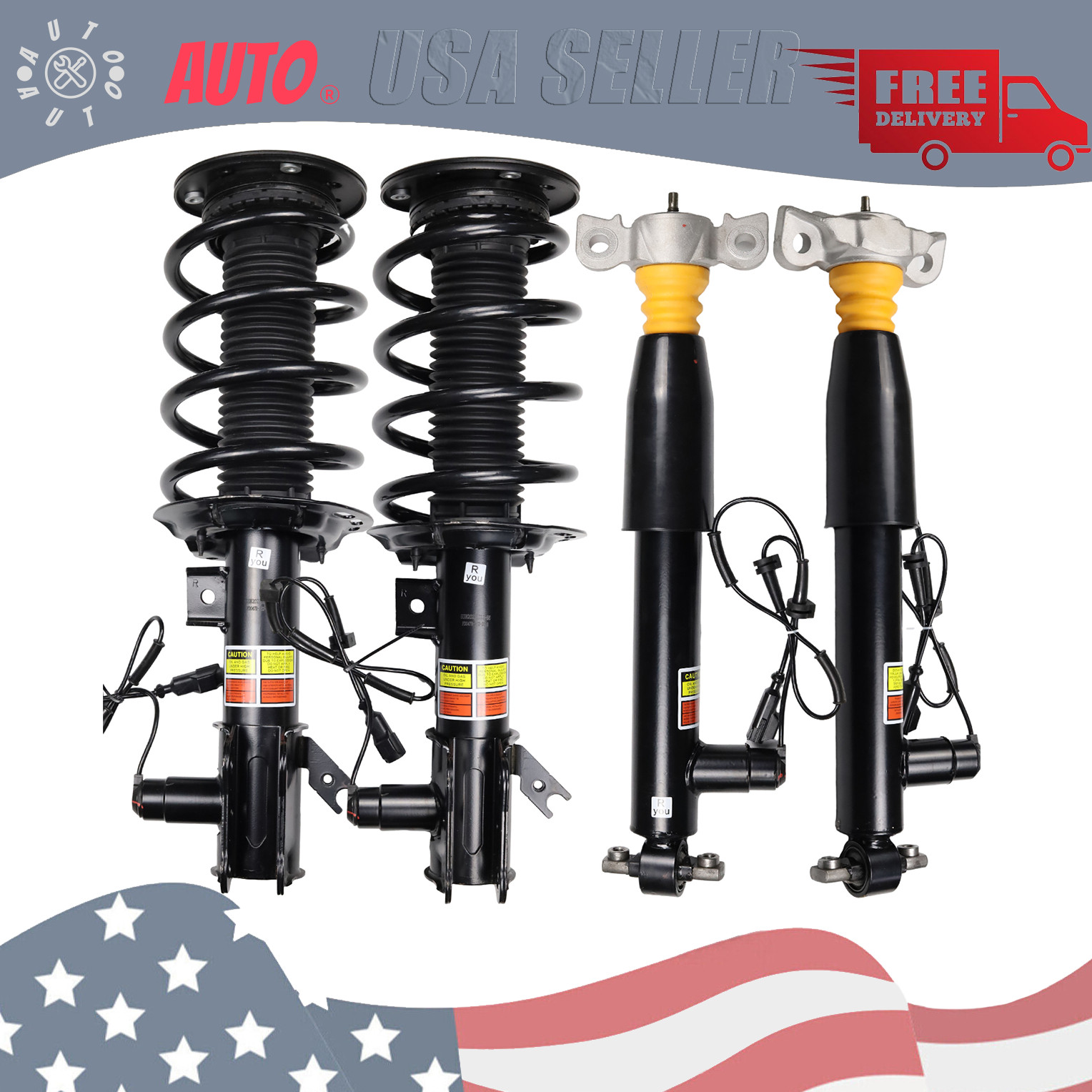 Full Set For Lincoln MKZ Front Rear Shock Struts Assys Electric GAS DOHC 2013