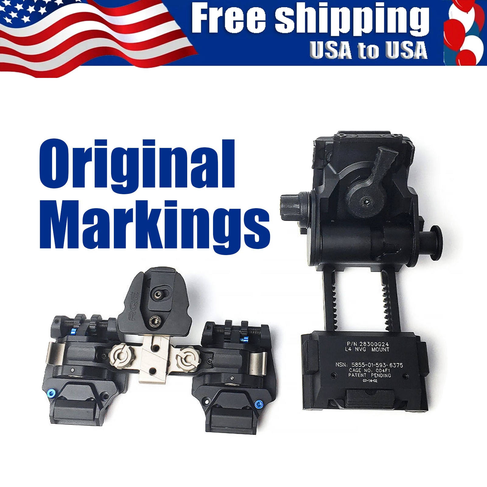 Universal L4G24 Metal W/ RQE Dual Bridge Helmet NVG Mount for PVS14 Night Vision