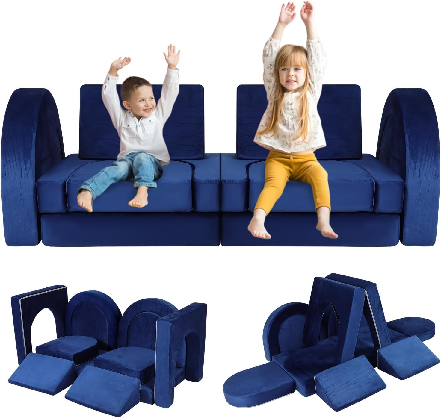 12PCS Modular Toddler Play Couch Kit - Fun Foam Furniture for Kids Playroom