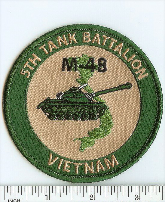 USMC 5th Tank Bn VIETNAM subdued OD round PATCH 5th Tanks Battalion M-48 Marines