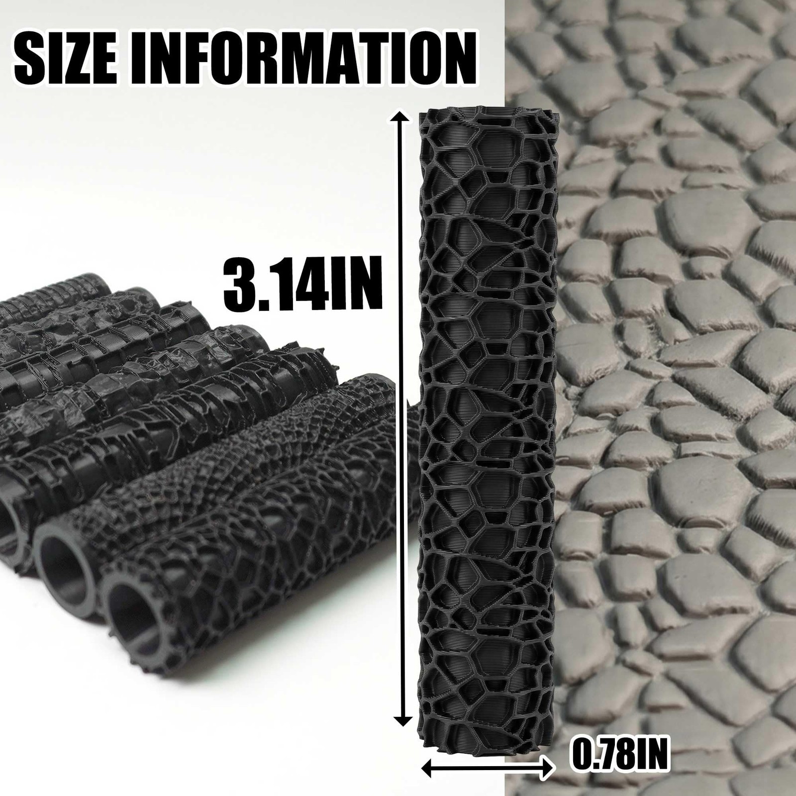 Texture Roller Set – 7-Pattern 3D-Printed Miniature Terrain Rollers for Cl