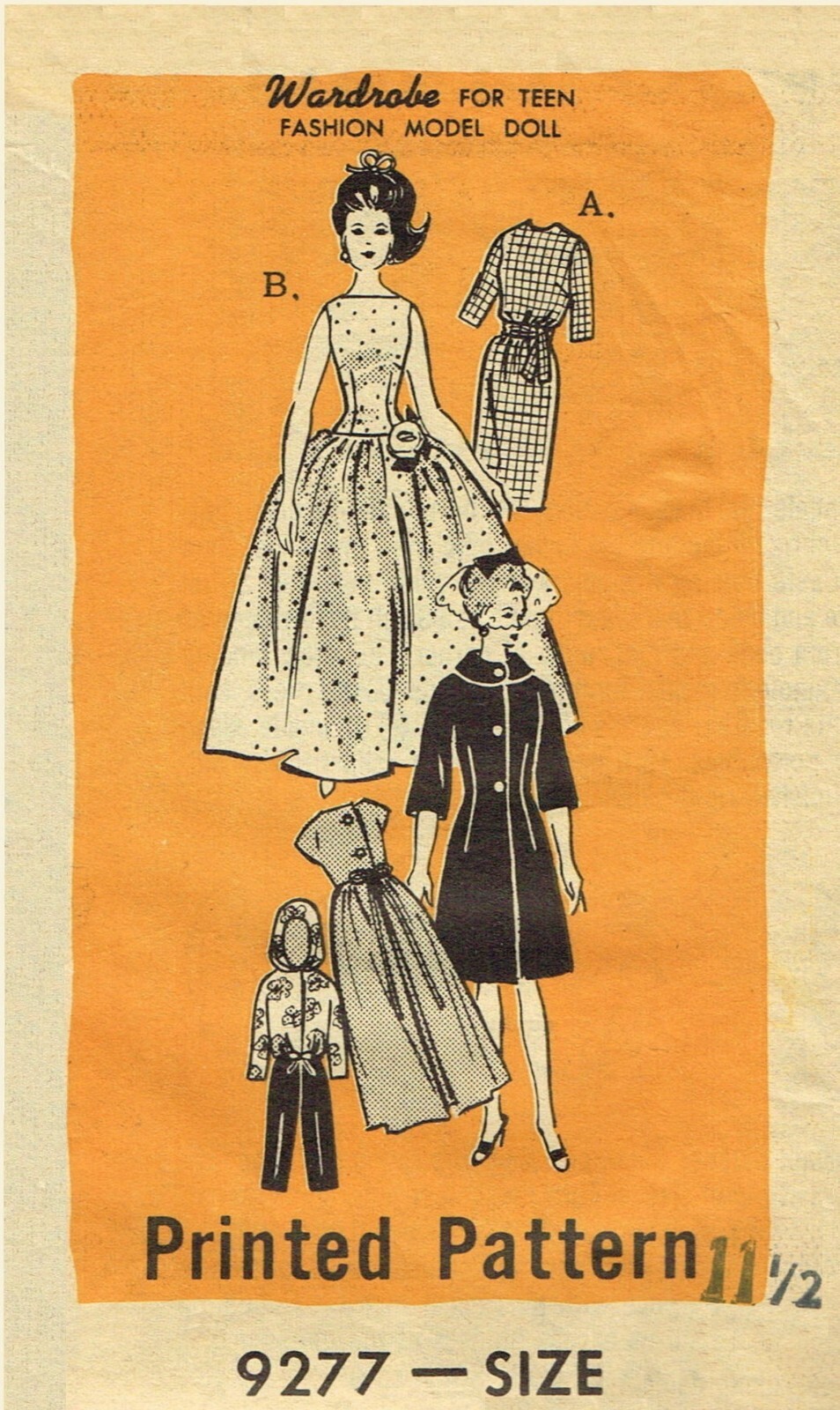 Barbie DOLL Patterns Size 11.5" ~6 patterns~ Vintage Mail Order