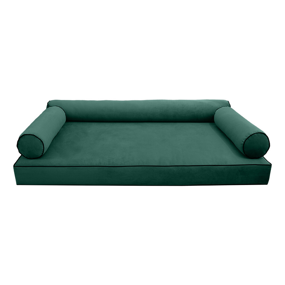 STYLE V6 Twin Velvet Contrast Indoor Daybed Mattress Pillow |COVER ONLY| AD317