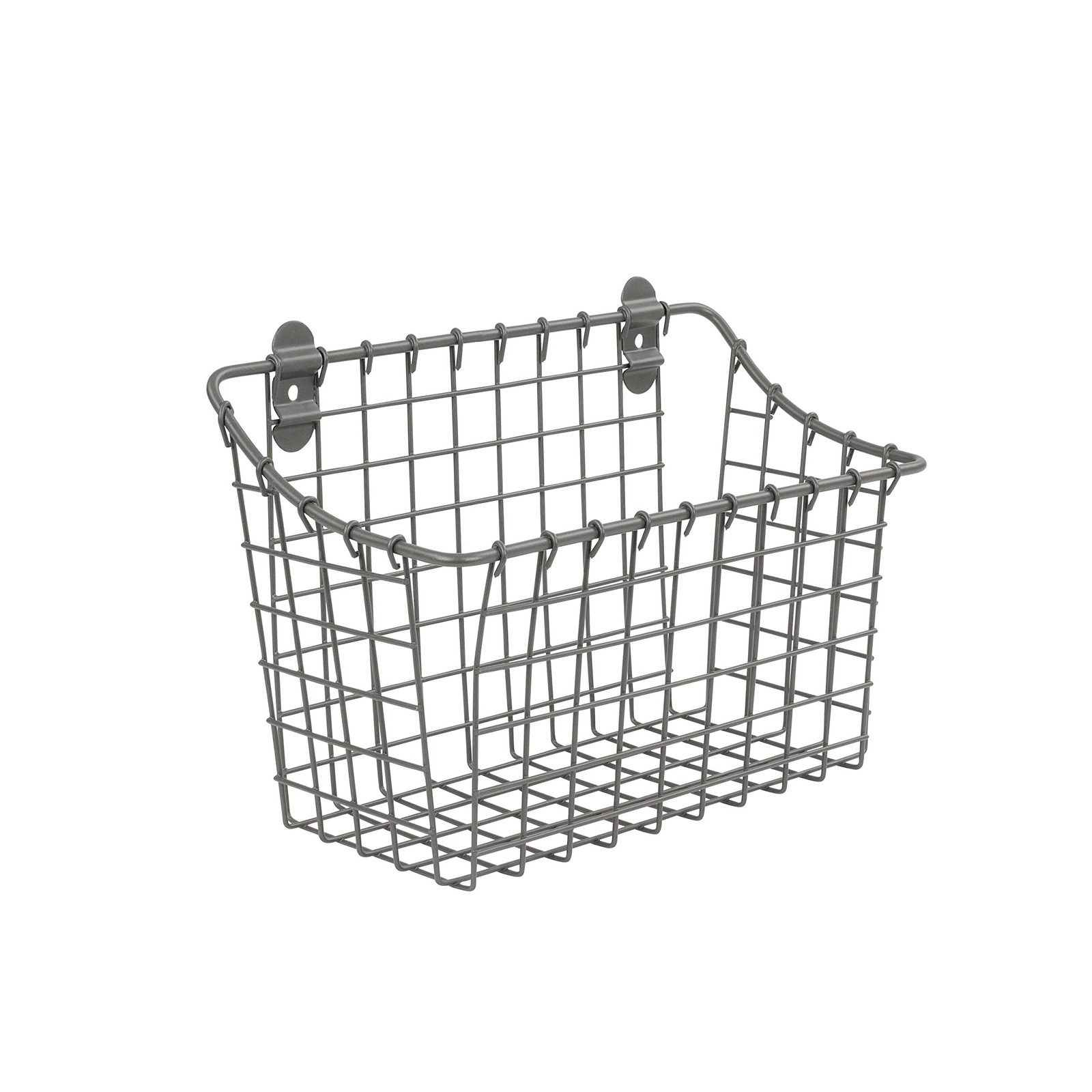 Spectrum Large Wall Mounted Wire Basket Industrial Gray Kitchen Wall Mount Or...