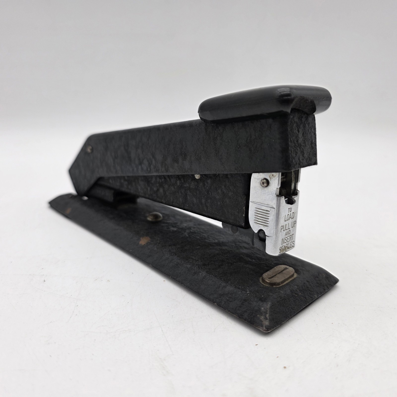 Vintage Bostitch Stapler Black Crackle  Finish Metal Made In USA Heavy As-is
