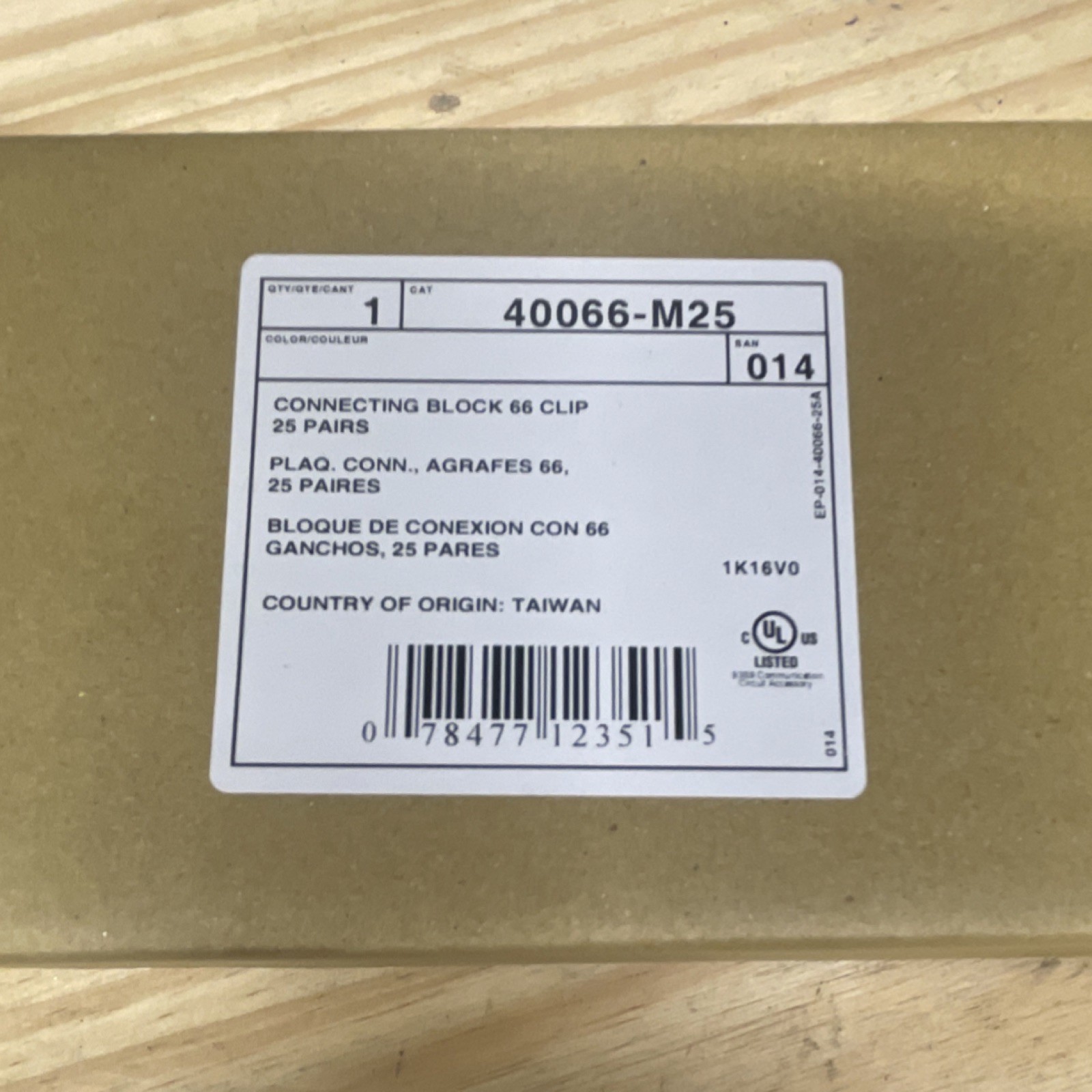 66 Clip Connecting Block Network Ports 25 Pairs Terminal Block 40066-M25 Taiwan