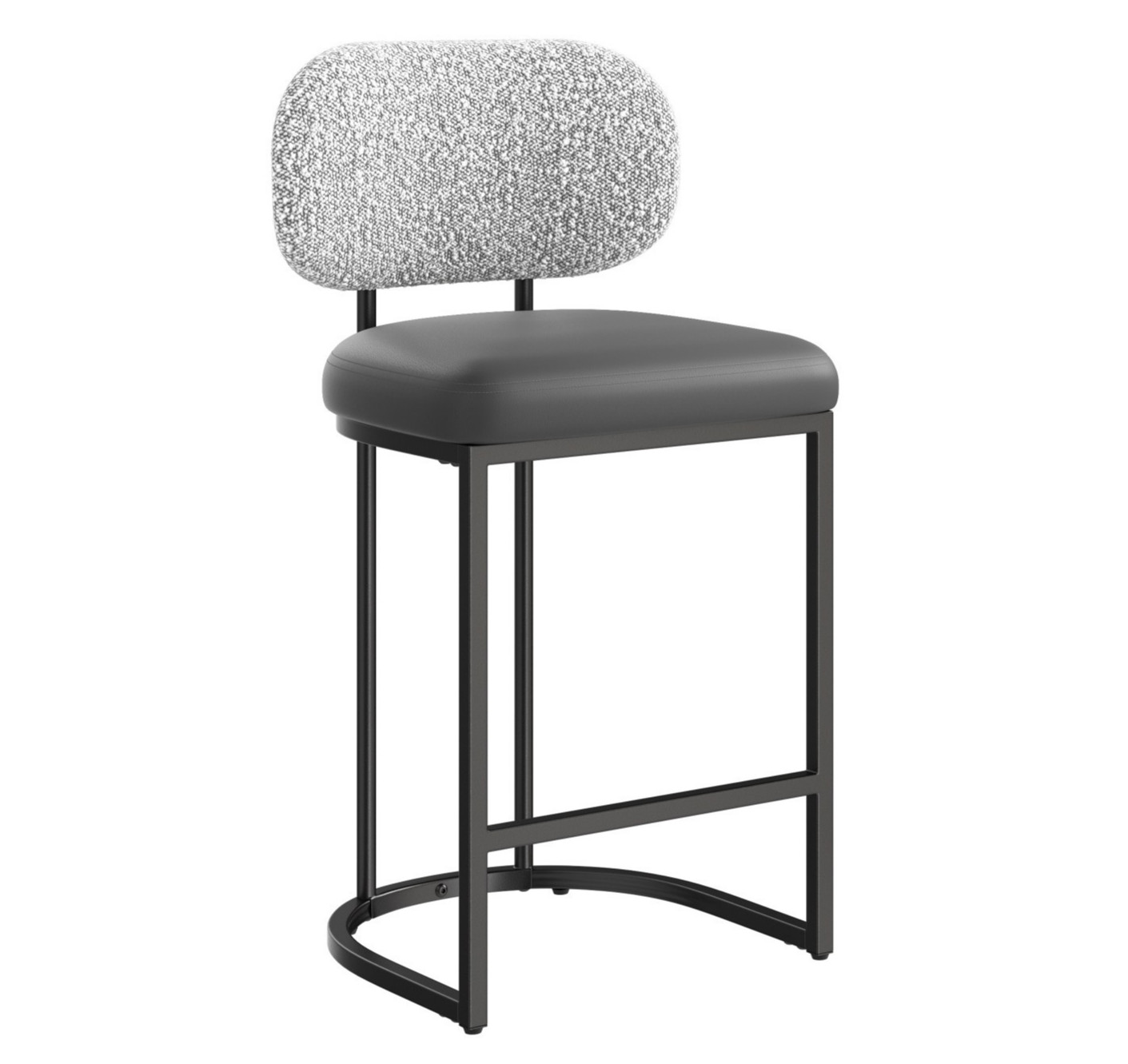 24'' Bar Stools Counter Height Barstools with Back Bar Chairs for Kitchen Gray