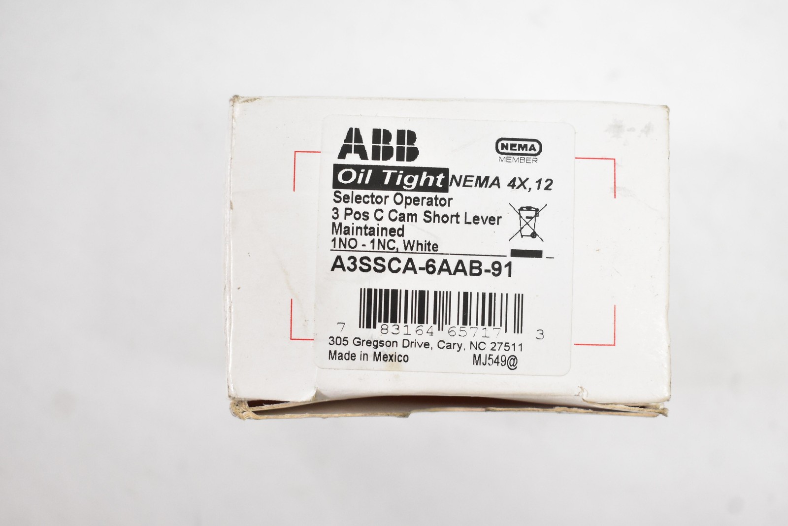 ABB A3SSCA-6AAB-91 Rotary Selector Operator A3XC91 Black Chrome Finish