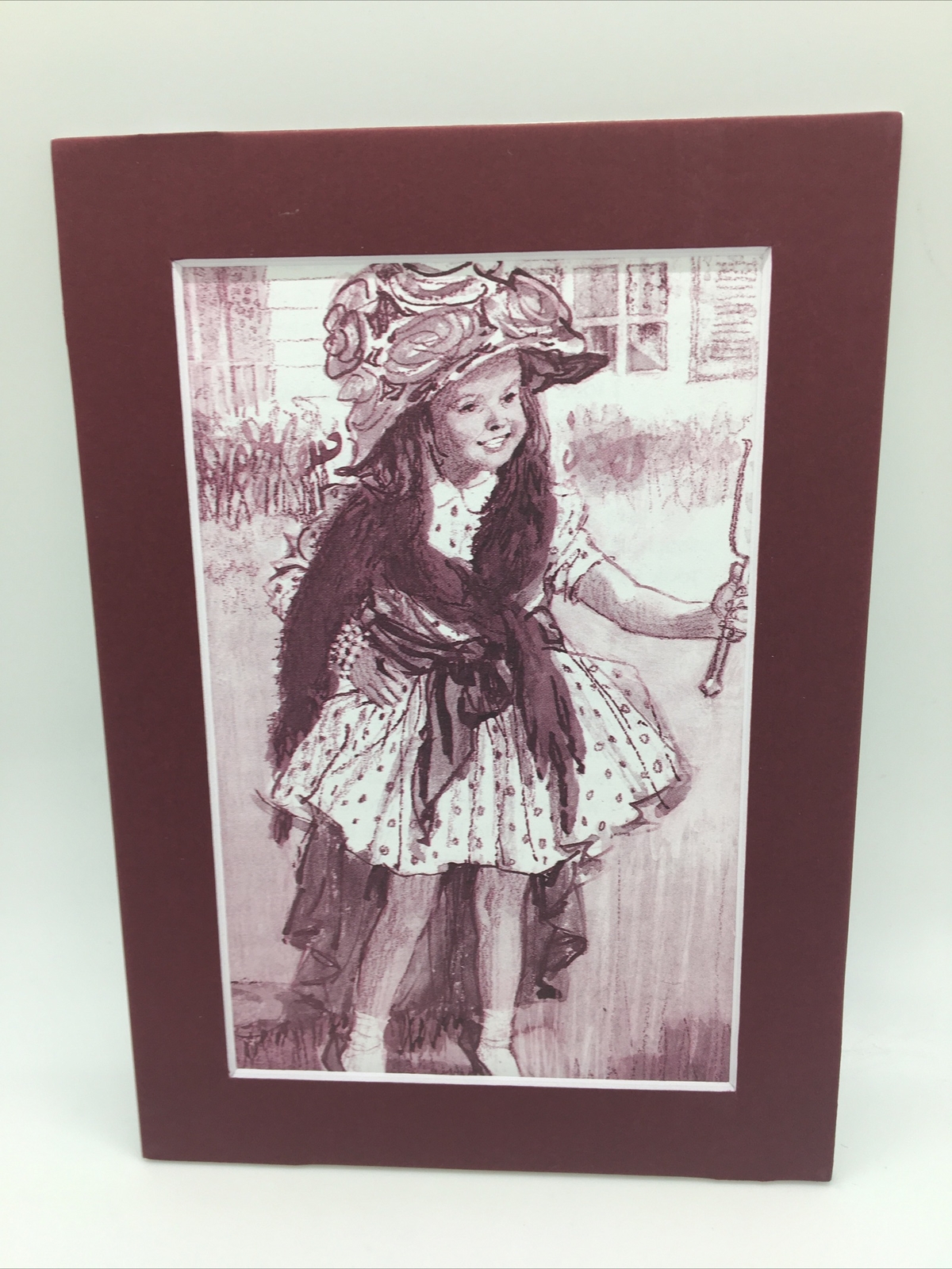 New Handmade 5x7 (Matted ) Old Fashioned Girl Playing Dress Up Free Ship 160