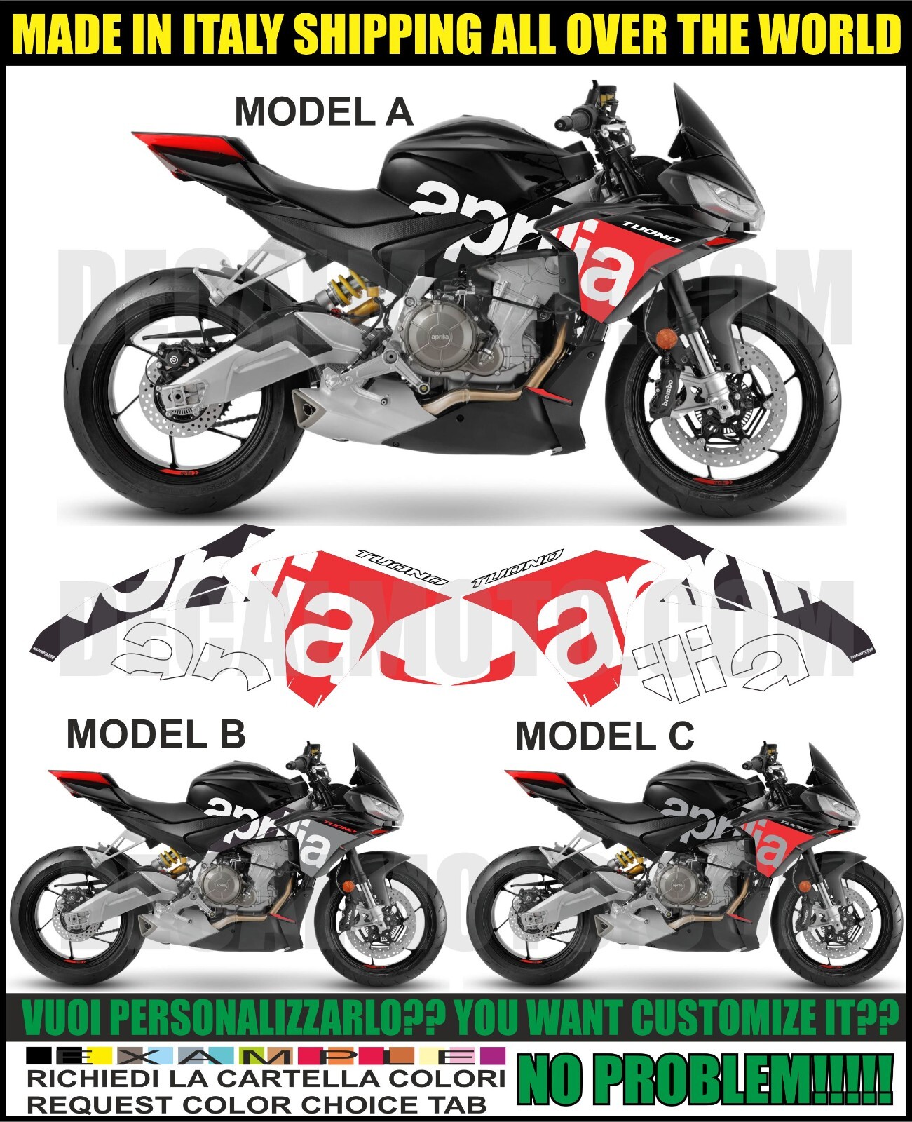 Stickers Tuono 660 Sign Factory Dark Set Compatible