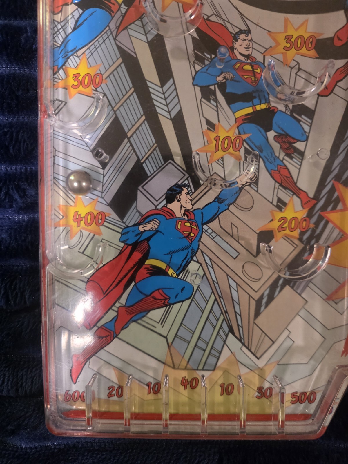 Schylling Superman Classic Mini Tabletop Pinball Machine Game