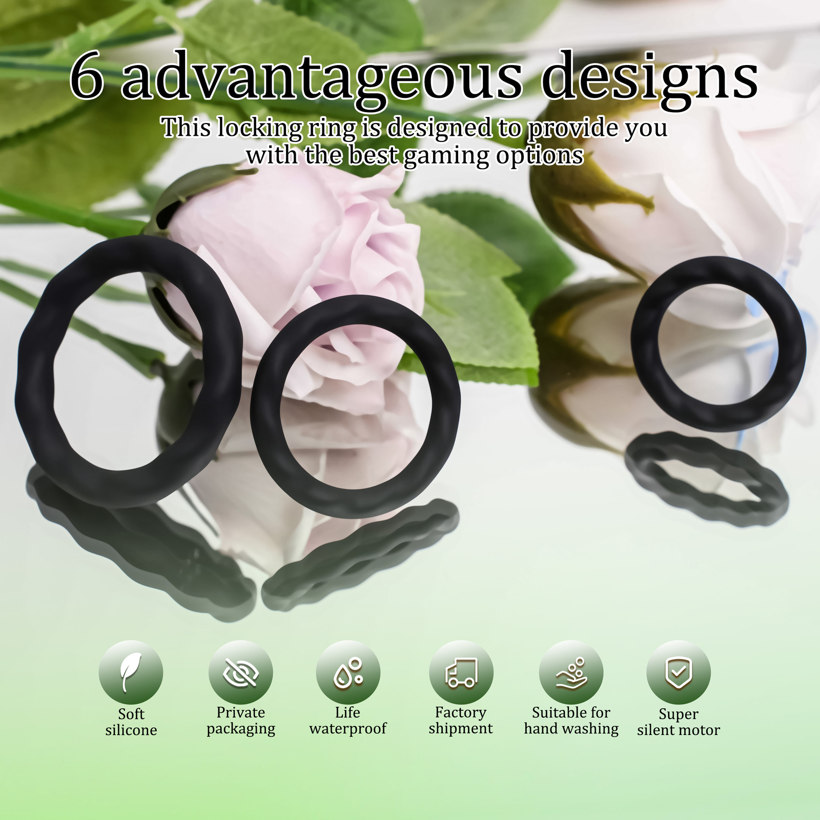 3PCS Penis Cock Ring Super Soft Stretchy Silicone Stay Hard Delayed Ejaculation
