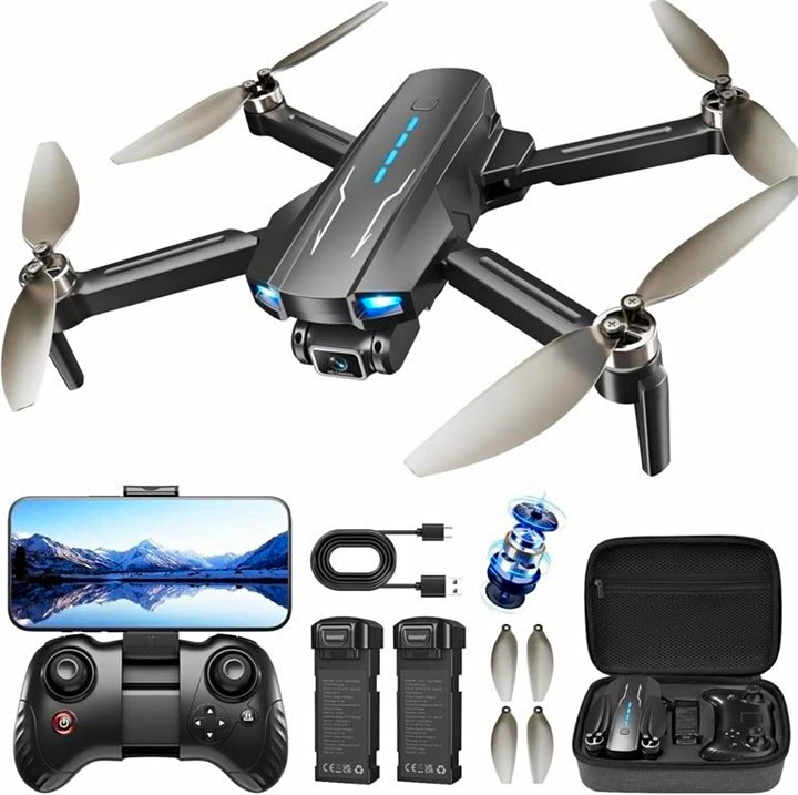 VY20 Foldable 1080p HD Camera RC Quadcopter w/ Remote, 2 Batteries Case