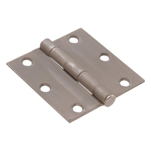 Hardware Essentials Square Corner Door Hinge Satin Nickel (3-1/2")