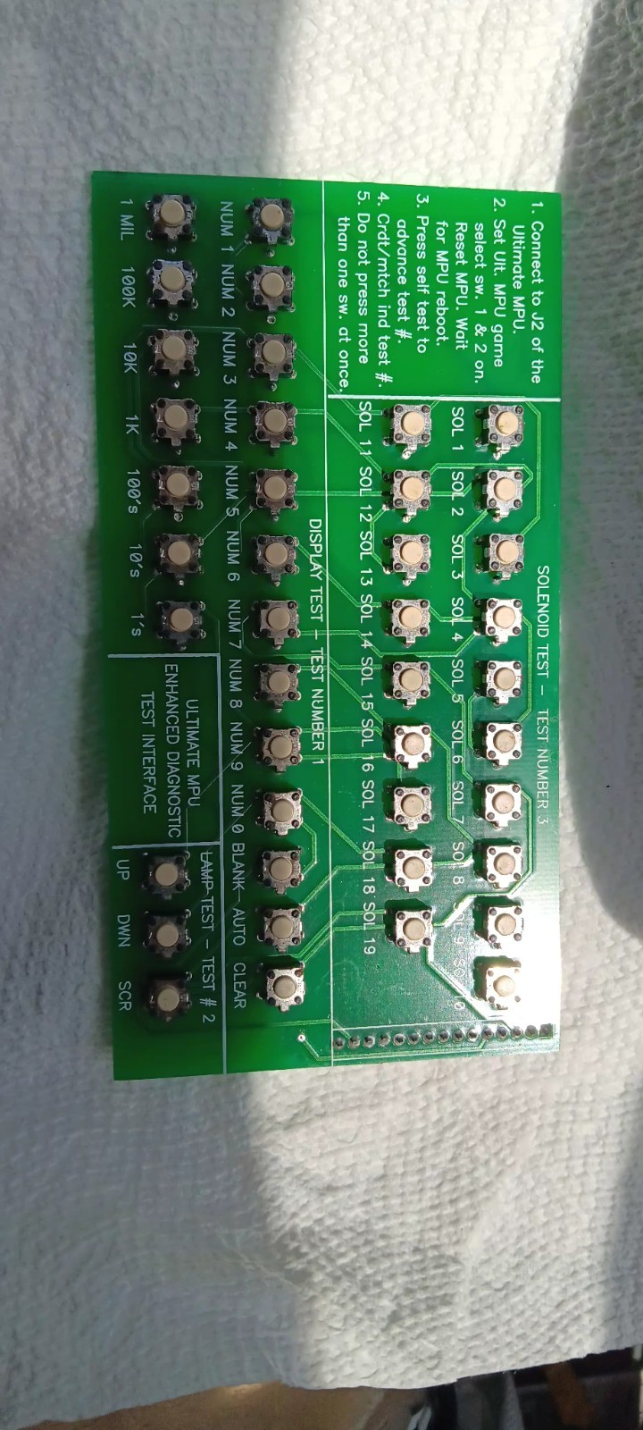 Ultimate MPU Pinball Diagnostic Test Interface