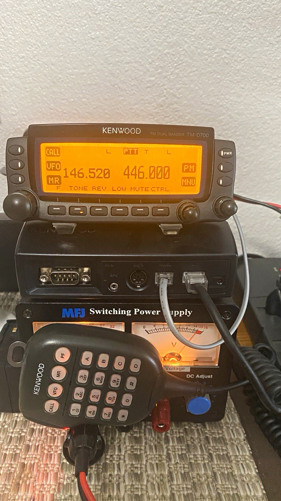 Kenwood TM-D700 FM Dual Band 2m/70cm Radio w/VS-3 Voice Module. Works Perfect.