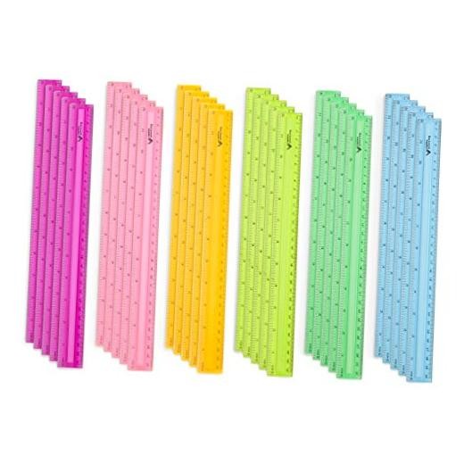 30 Plastic Rulers Bulk for Classroom, Bulk Ruler 12 Inch for School, Home, or