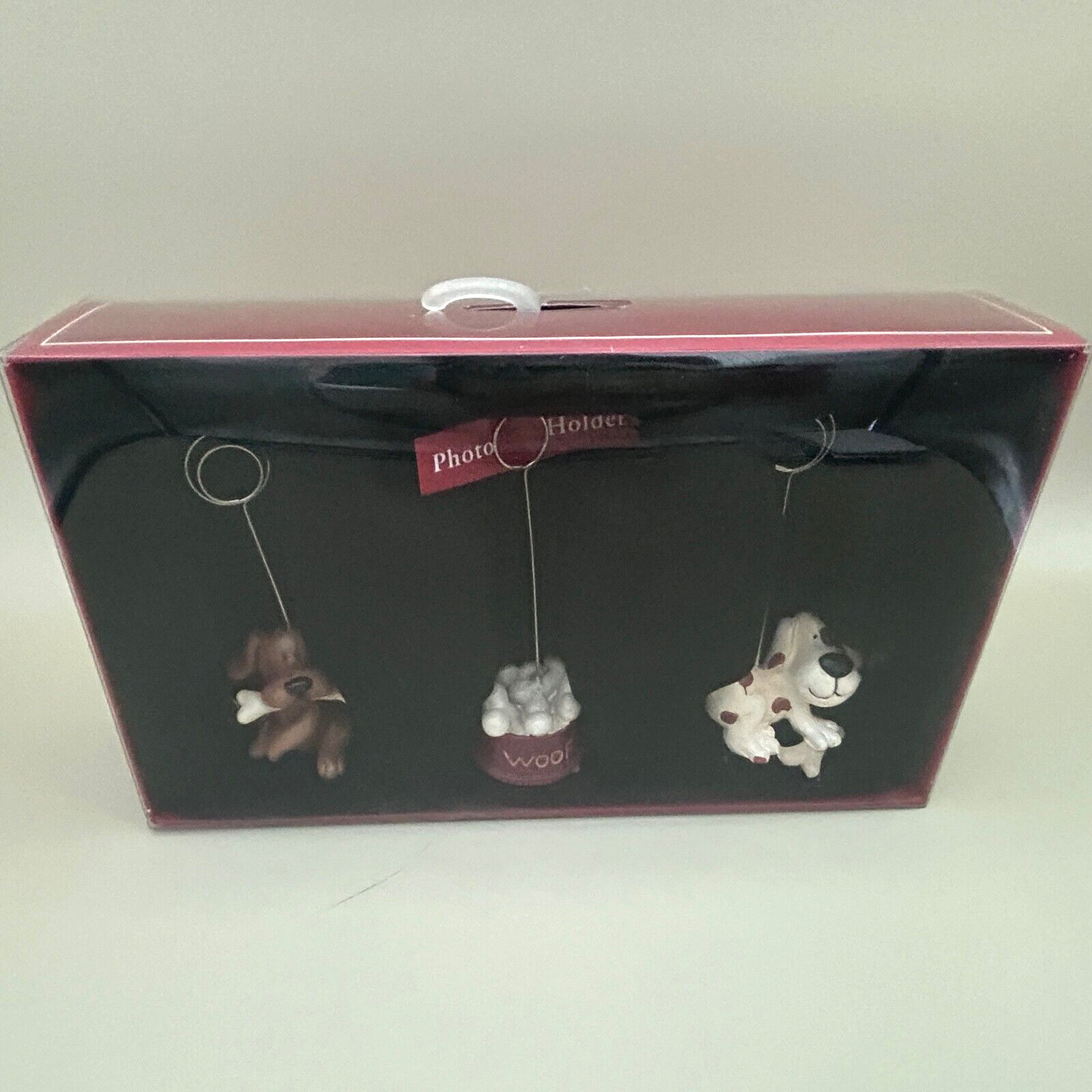 Kohl's St Nicholas Square Puppy Dog Photo Holders Set of 3 NOS